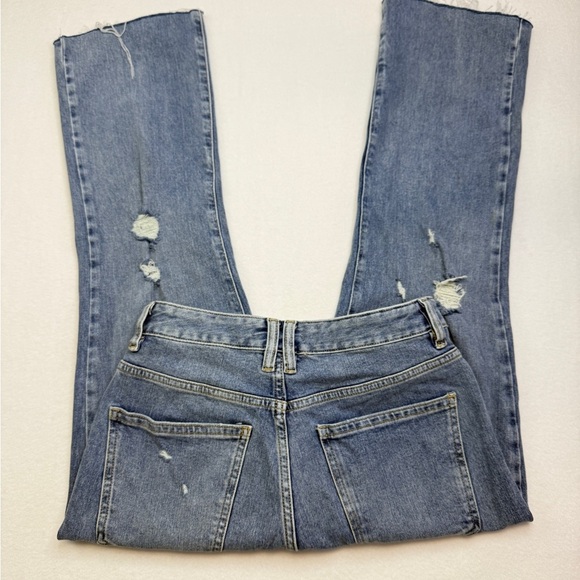 We The Free Size 27 Wide Leg Blue Jeans with Distressed Detail - Picture 4 of 4